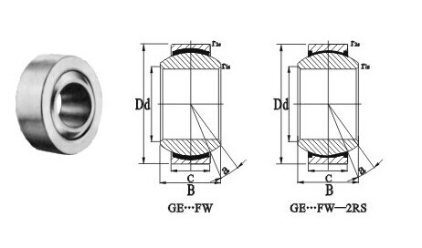 GE...FW-2RS spherical plain bearing