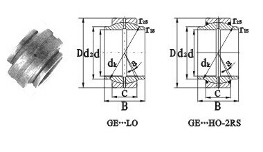 GE...HO-2RS spherical plain bearing