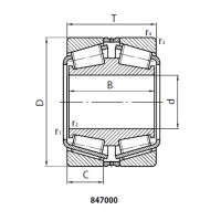 Double-row taper roller bearings with outer spacer ring