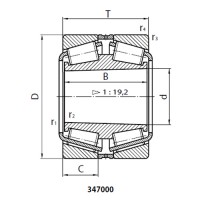 Double-row taper roller bearings with outer spacer ring