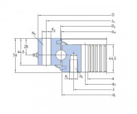 Medium size four-point contact ball slewing bearings with an internal gear