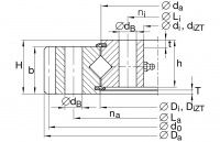 Crossed roller slewing bearing with external gear