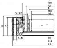 Three-row Crossed Roller Slewing Bearing With Internal Teeth